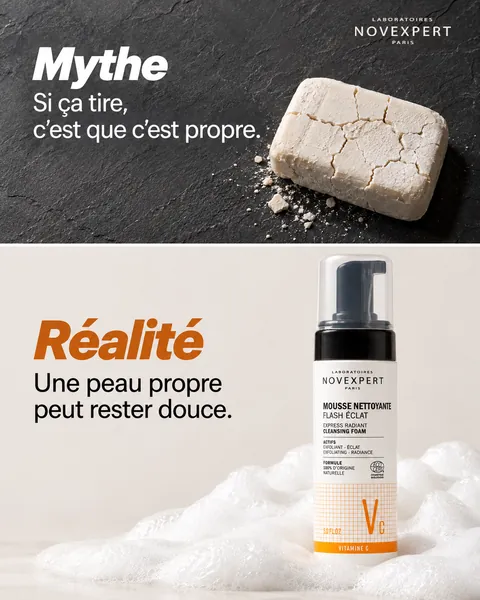 Pub 6, mythe et réalité, Mousse Nettoyante Flash Éclat